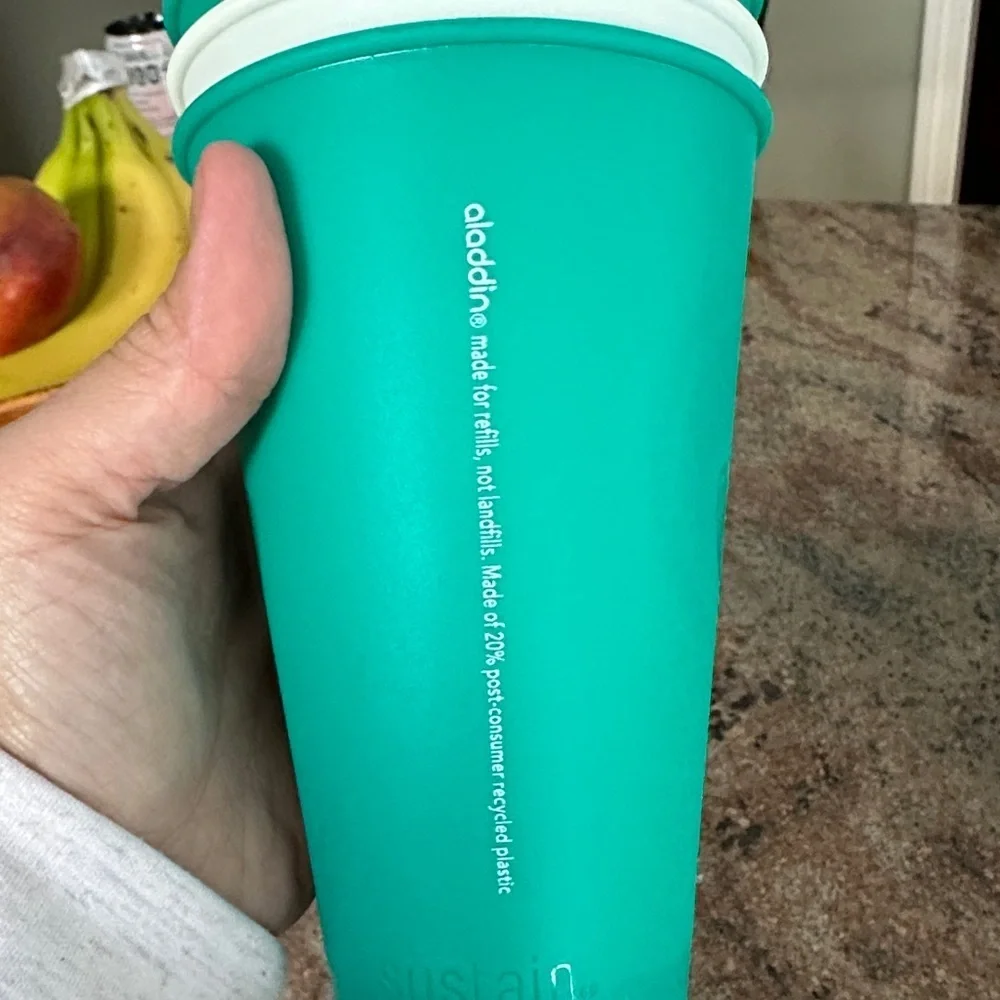 Teal Reusable Cups Set of 4 NWOT